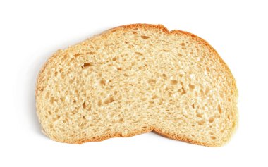 Beyaz arkaplanda bir dilim ekmek