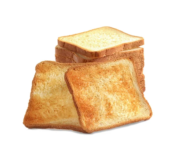 Toastbrot Auf Weißem Hintergrund — Stockfoto