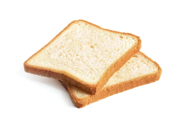 Leckere Frische Scheiben Toastbrot Isoliert Auf Weißem Hintergrund — Stockfoto