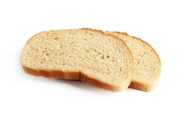 Scheiben Frisches Brot Isoliert Auf Weißem Hintergrund — Stockfoto