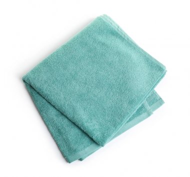 Beyaz izole yumuşak terry havlu