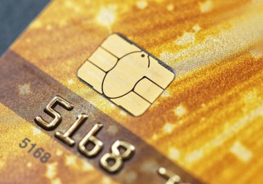 Kredi kartı ile küçük parça, portre