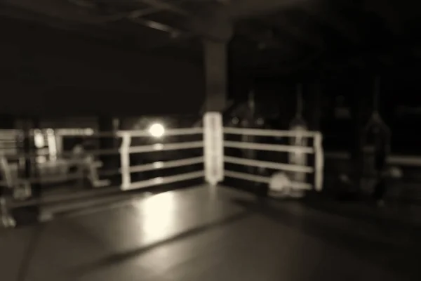 Vista Turva Ringue Boxe Ginásio — Fotografia de Stock