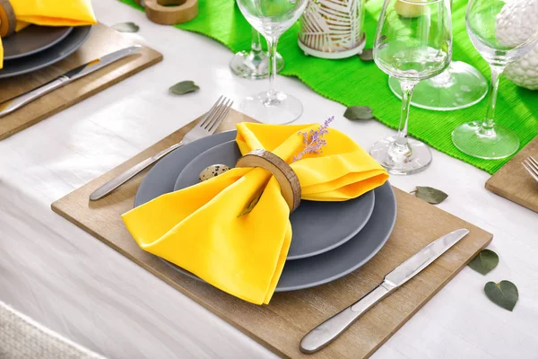 Beautiful Festive Easter Table Setting — Stock Photo, Image