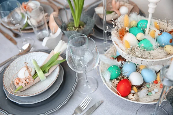 Bella Tavola Pasqua Festiva — Foto Stock