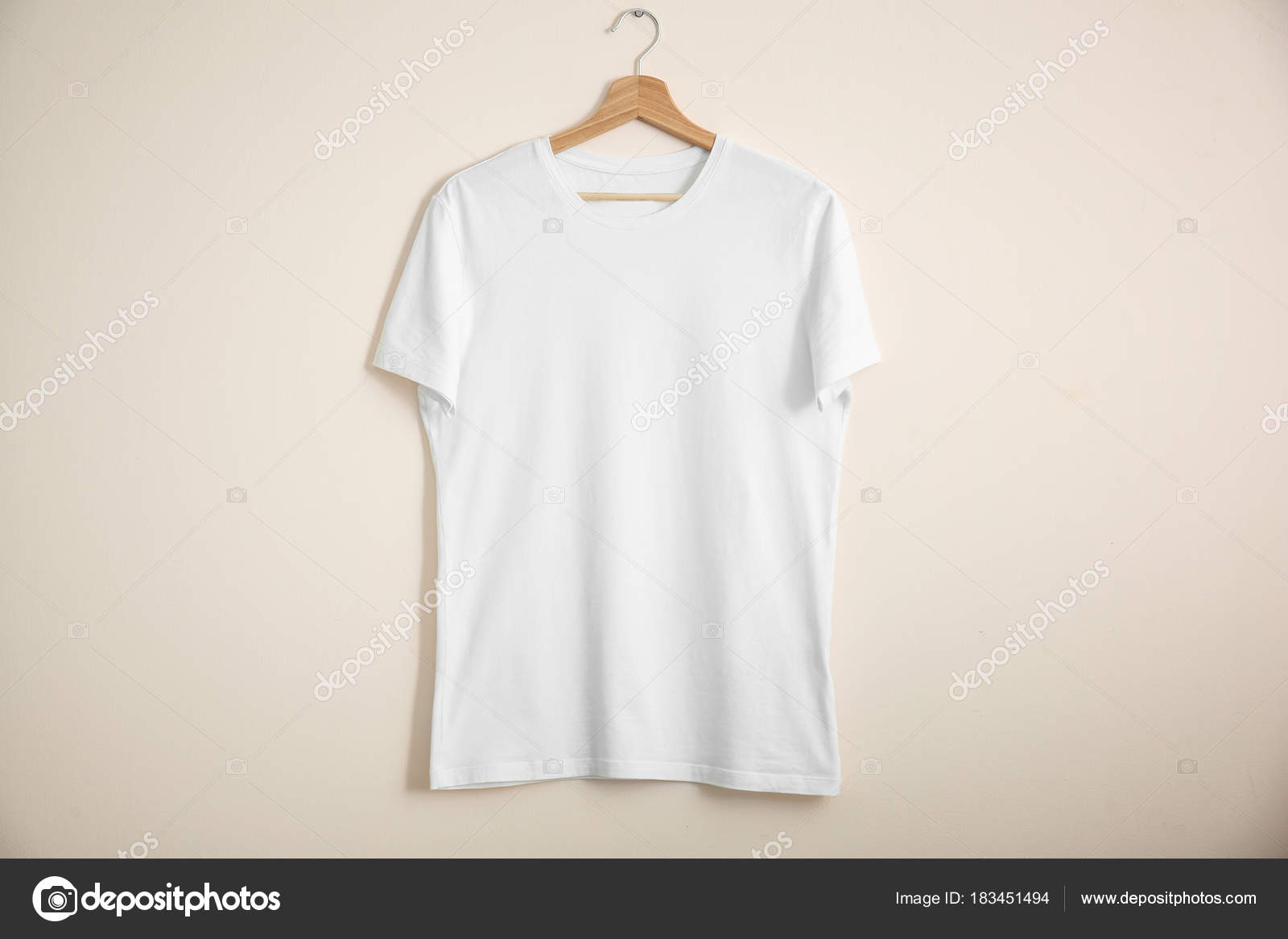 blank white colour t shirt mockup with hanger