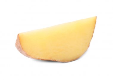 Beyaz arka plan üzerinde taze Çiğ patates dilim