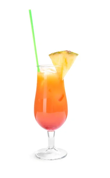 Glas van Sex op het strand cocktail tegen witte achtergrond — Stockfoto