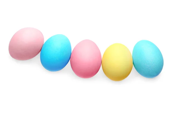 Huevos Pascua Coloridos Aislados Blanco —  Fotos de Stock