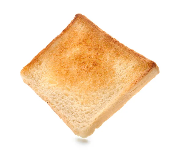 Pão torrado sobre fundo branco — Fotografia de Stock