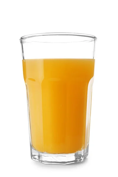 Copo Suco Laranja Fresco Isolado Branco — Fotografia de Stock