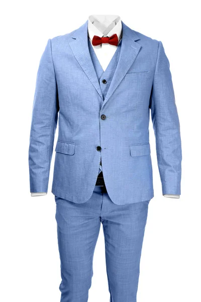 Stylish Blue Suit Isolated White — Stock Photo, Image