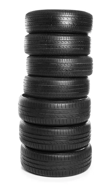 Car tires on white background — Stock Photo, Image