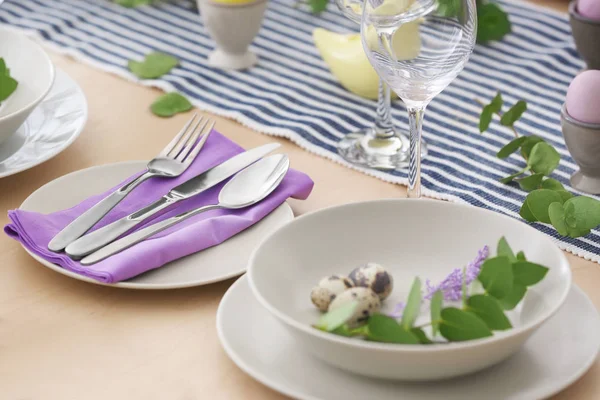 Beautiful Festive Easter Table Setting — Stock Photo, Image