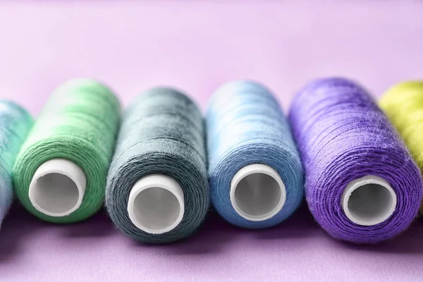 Set Sewing Threads Color Background — Stock Photo, Image