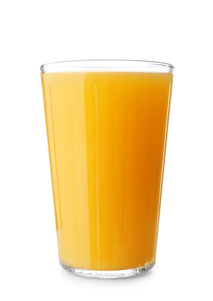 白に単離されたフレッシュオレンジジュースのガラス — ストック写真