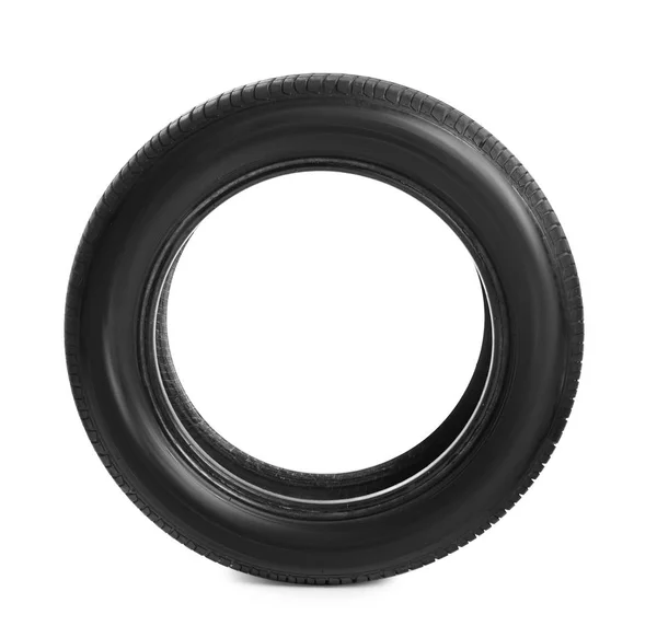 하얀 배경에 있는 자동차 타이어 — 스톡 사진
