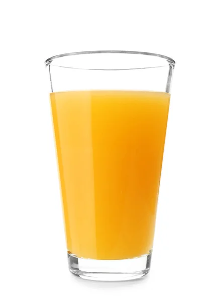 Glas Frischer Orangensaft Isoliert Auf Weiß — Stockfoto