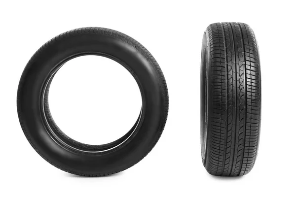 Car tires on white background — Stock Photo, Image