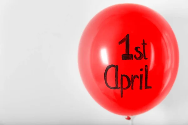 Red Balloon Phrase 1St April Light Background Fools Day Celebration — Stock Photo, Image