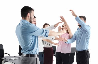 Gençler birlikte ellerini koyarak, kapalı. Birlik kavramı