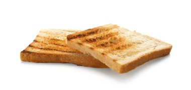 beyaz zemin üzerine kızarmış ekmek