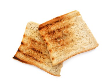 beyaz zemin üzerine kızarmış ekmek