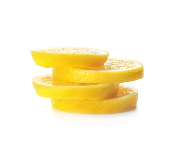 Fette di limone su sfondo bianco — Foto Stock