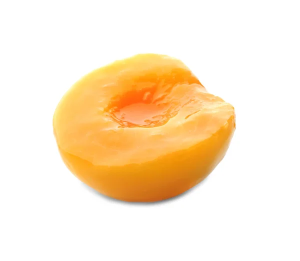 Half of pickled apricot on white background — Stock Photo, Image