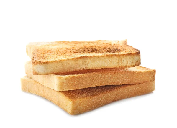 白色背景上的烤的面包 — 图库照片