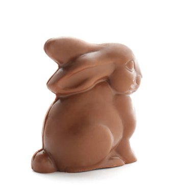 beyaz zemin üzerine çikolata Paskalya tavşanı