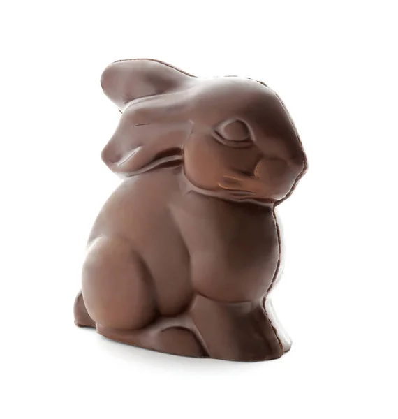 Lapin Pâques Chocolat Sur Fond Blanc — Photo