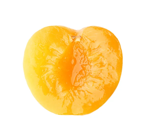 Half of pickled apricot on white background — Stock Photo, Image