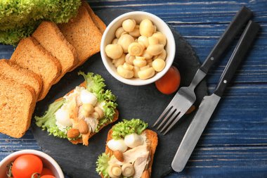 Lezzetli tavuk bruschettas