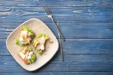 Lezzetli tavuk bruschettas