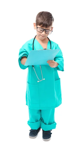 Niño pequeño en uniforme de médico — Foto de Stock
