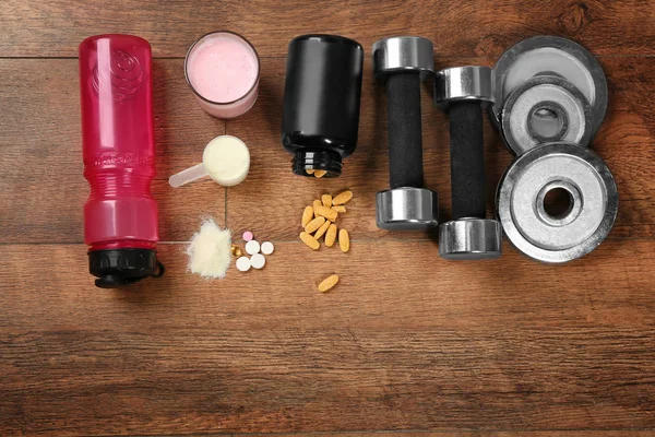 Zusammensetzung mit Proteinpulver — Stockfoto