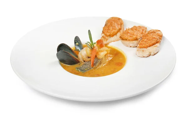 Plate of tasty bouillabaisse — Stock Photo, Image