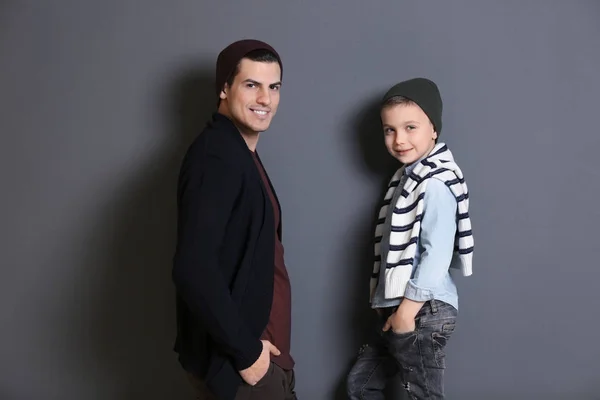 Stylish father and son — Stock Photo, Image