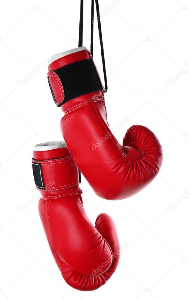 Boxing gloves on white  