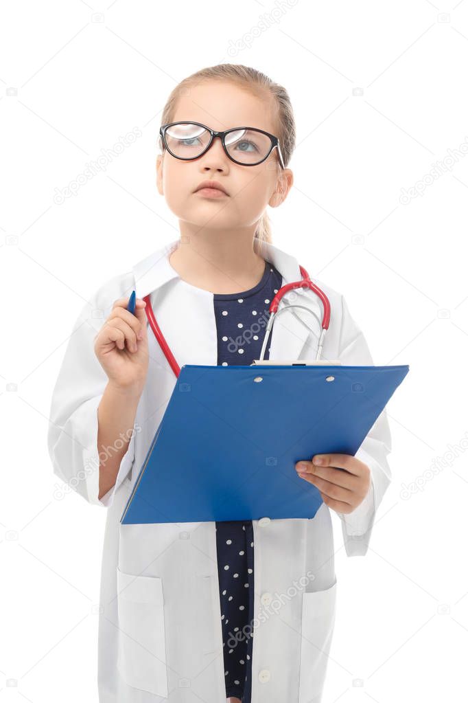 little girl in doctor uniform 