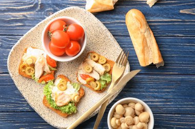 Lezzetli tavuk bruschettas