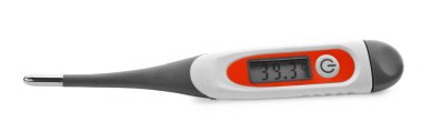 Digital thermometer on white background clipart
