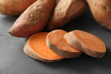 Sweet potatoes with slices clipart