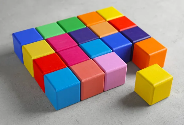 Cubos Color Sobre Fondo Claro Concepto Unidad —  Fotos de Stock