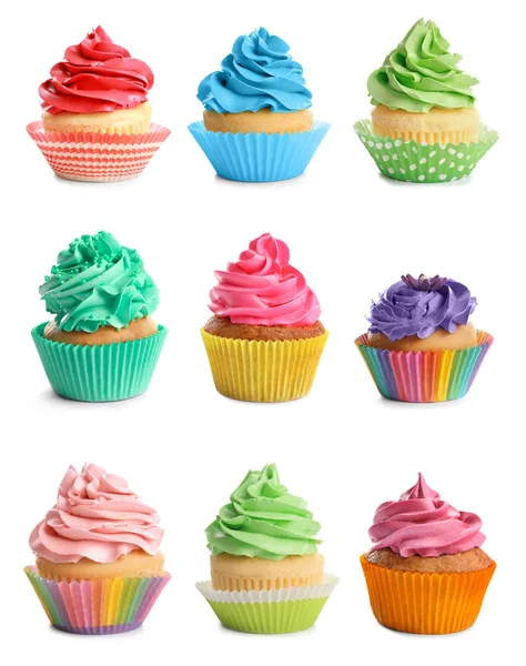 Set of tasty colorful cupcakes — Stock Photo, Image