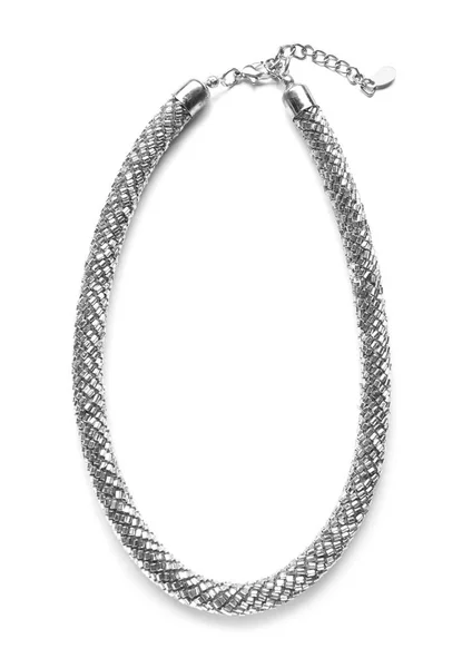 Stylish necklace on white — Stock Photo, Image