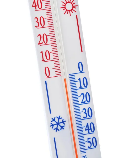 Termometro meteo su sfondo bianco — Foto Stock