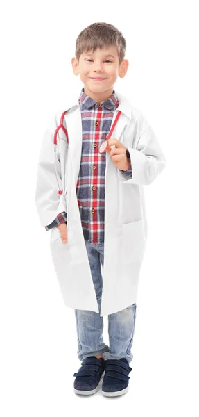 의사 제복에서 어린 소년 — 스톡 사진