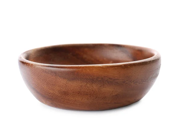 Wooden bowl on white — Stock Photo, Image